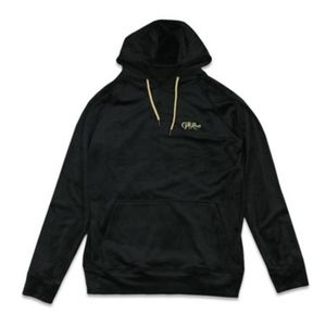 Grassroots black velour pullover hoodie